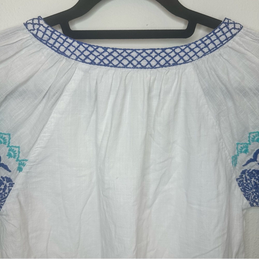 Vineyard Vines Medallion Popover White & Blue Dress Size XSmall - Picture 10 of 15